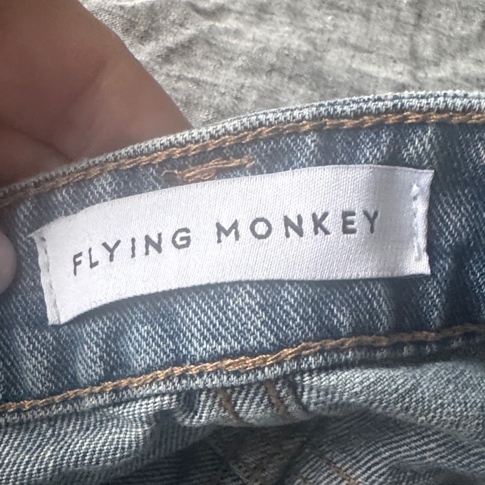 Flying Monkey Light Blue Distressed Boyfriend Jeans - Picture 4 of 7